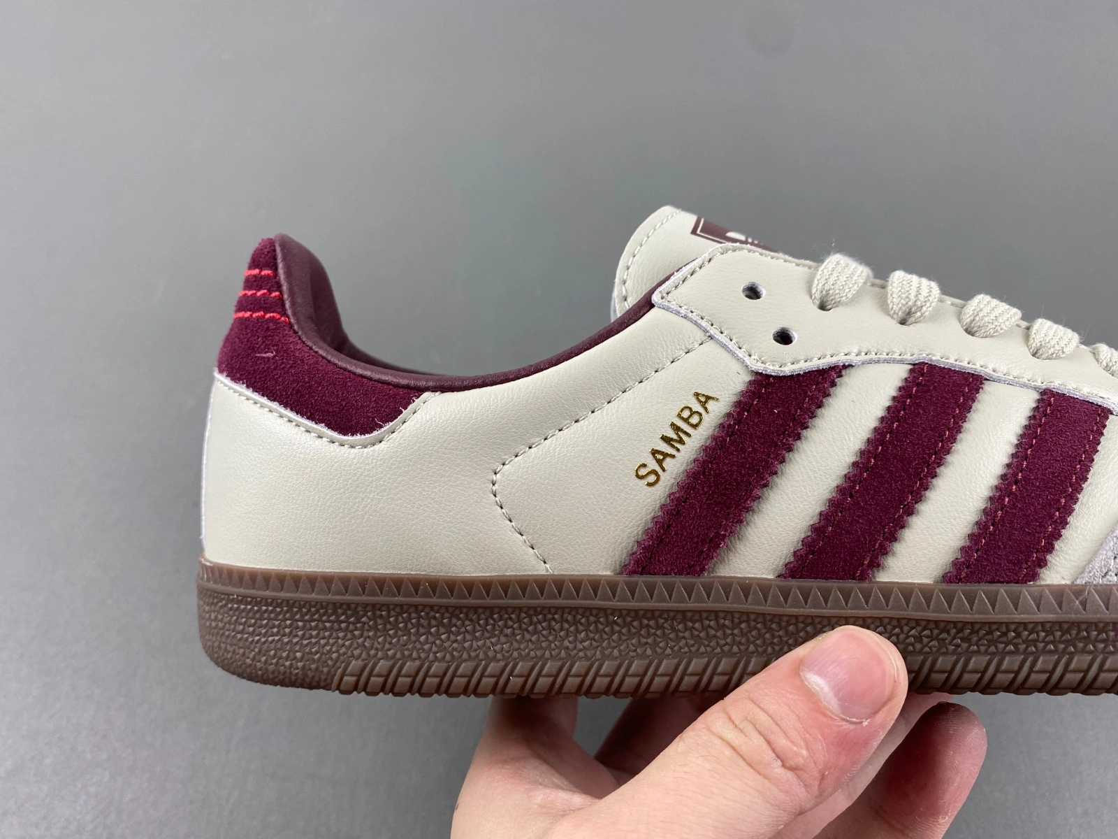 Samba OG Putty Grey Maroon ID ComfortFit 2778