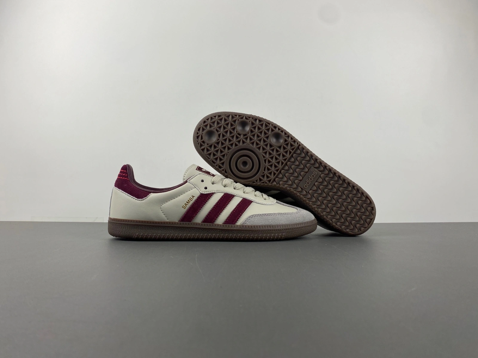 Samba OG Putty Grey Maroon ID ComfortFit 2778
