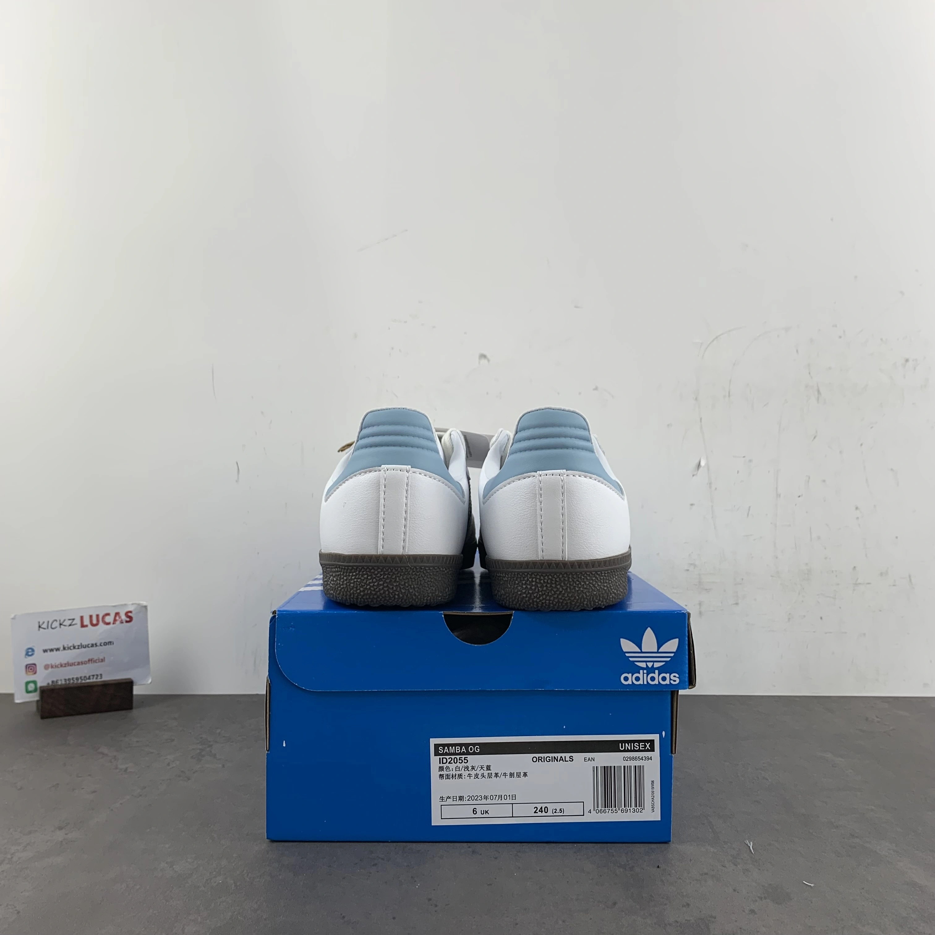 Samba OG White Halo Blue ID Upgraded 2785