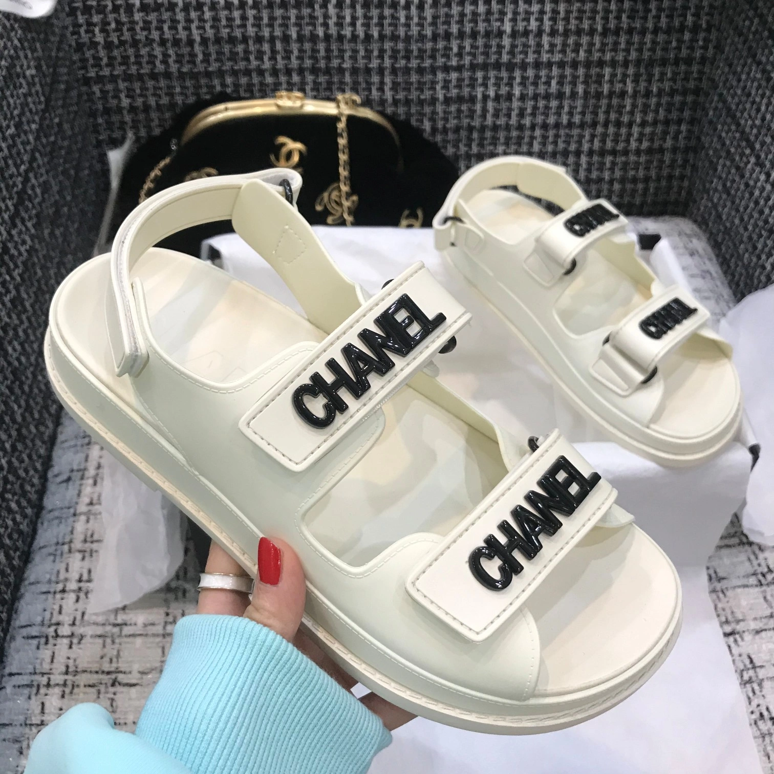 SoftTouch Women C*hanel Top Sandals 6720