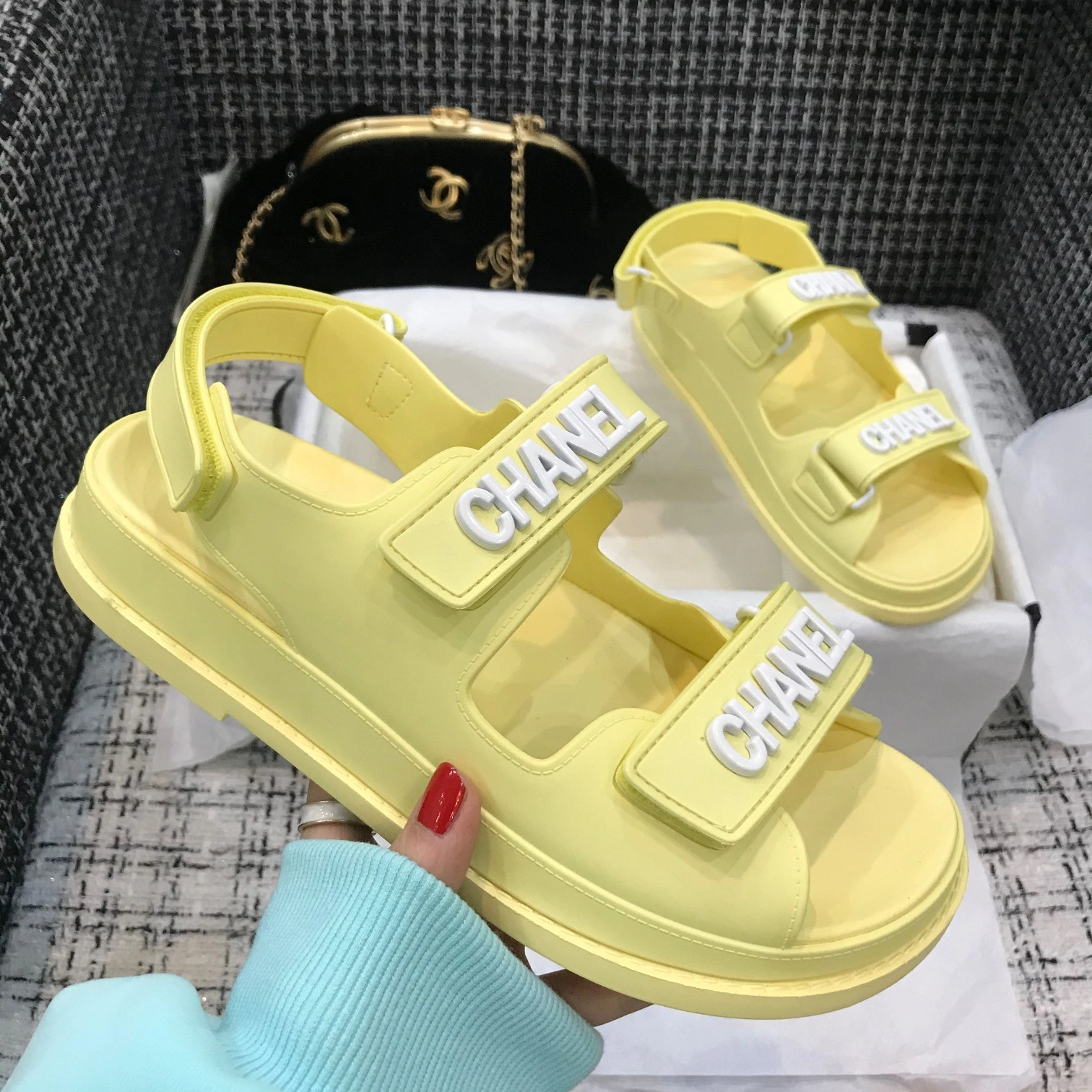 SoftTouch Women C*hanel Top Sandals 6720