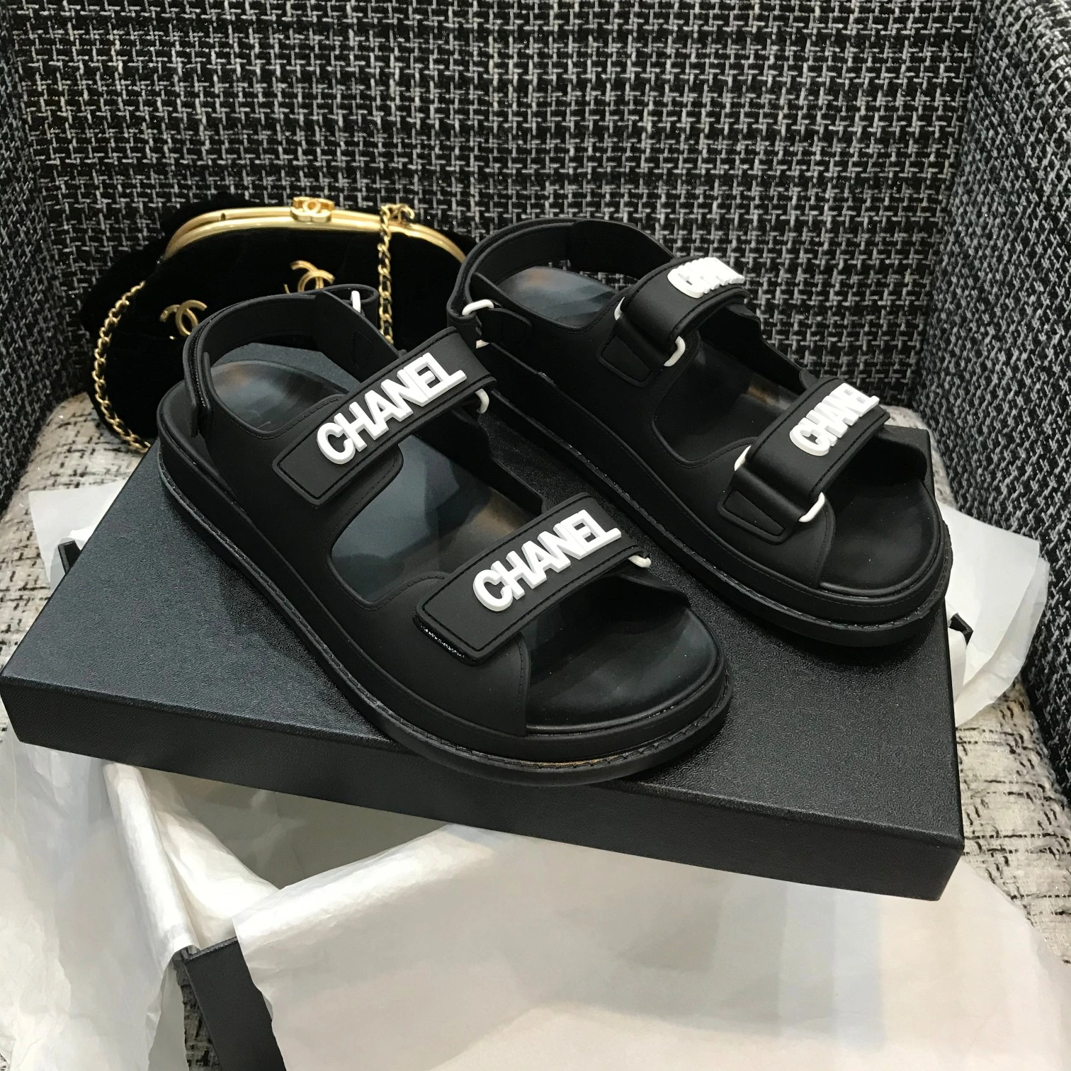 SoftTouch Women C*hanel Top Sandals 6720