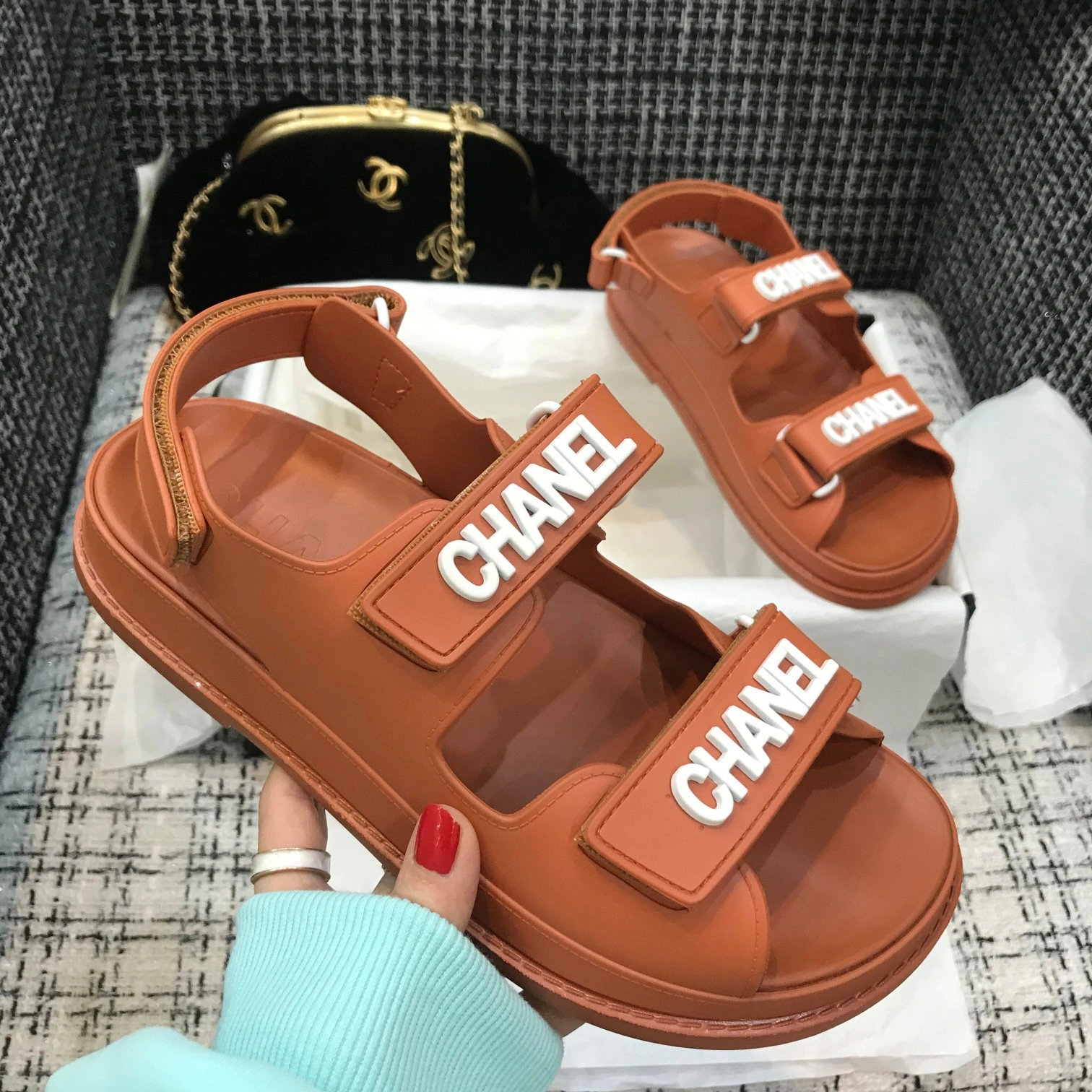 SoftTouch Women C*hanel Top Sandals 6720