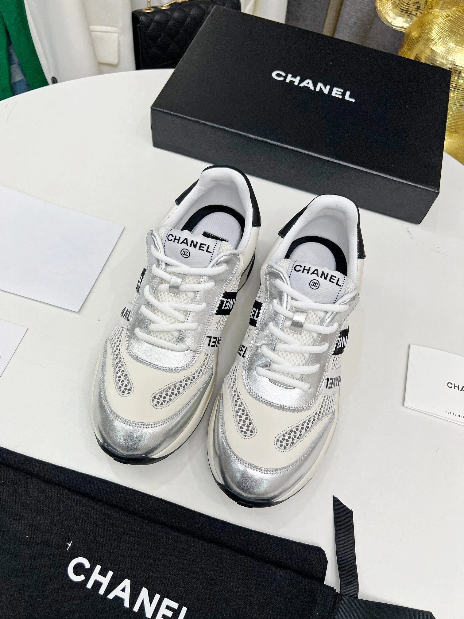 Women C*hanel Top Sneaker Low CP 20230607- Stretchable 6690