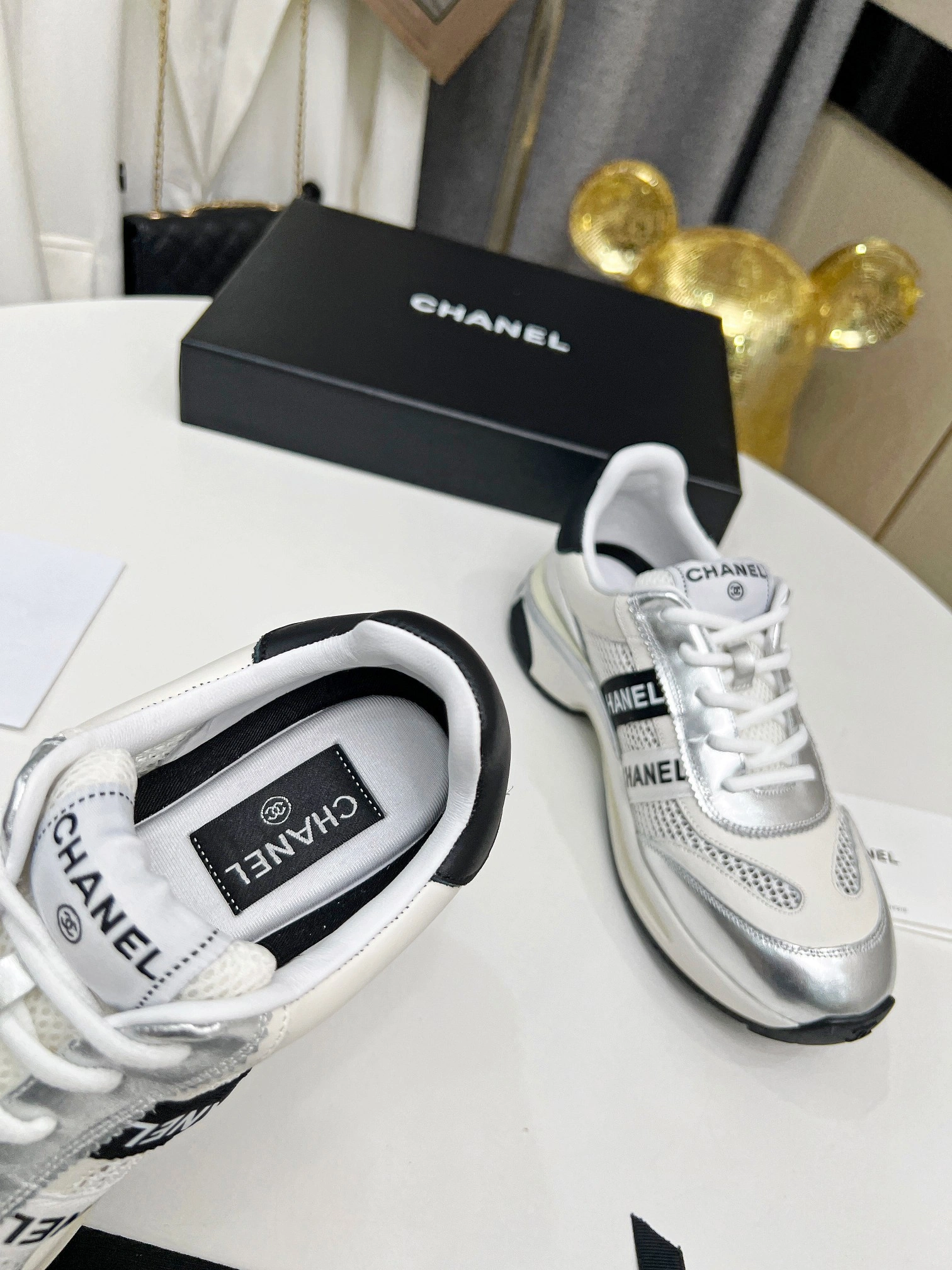 Women C*hanel Top Sneaker Low CP 20230607- Stretchable 6690