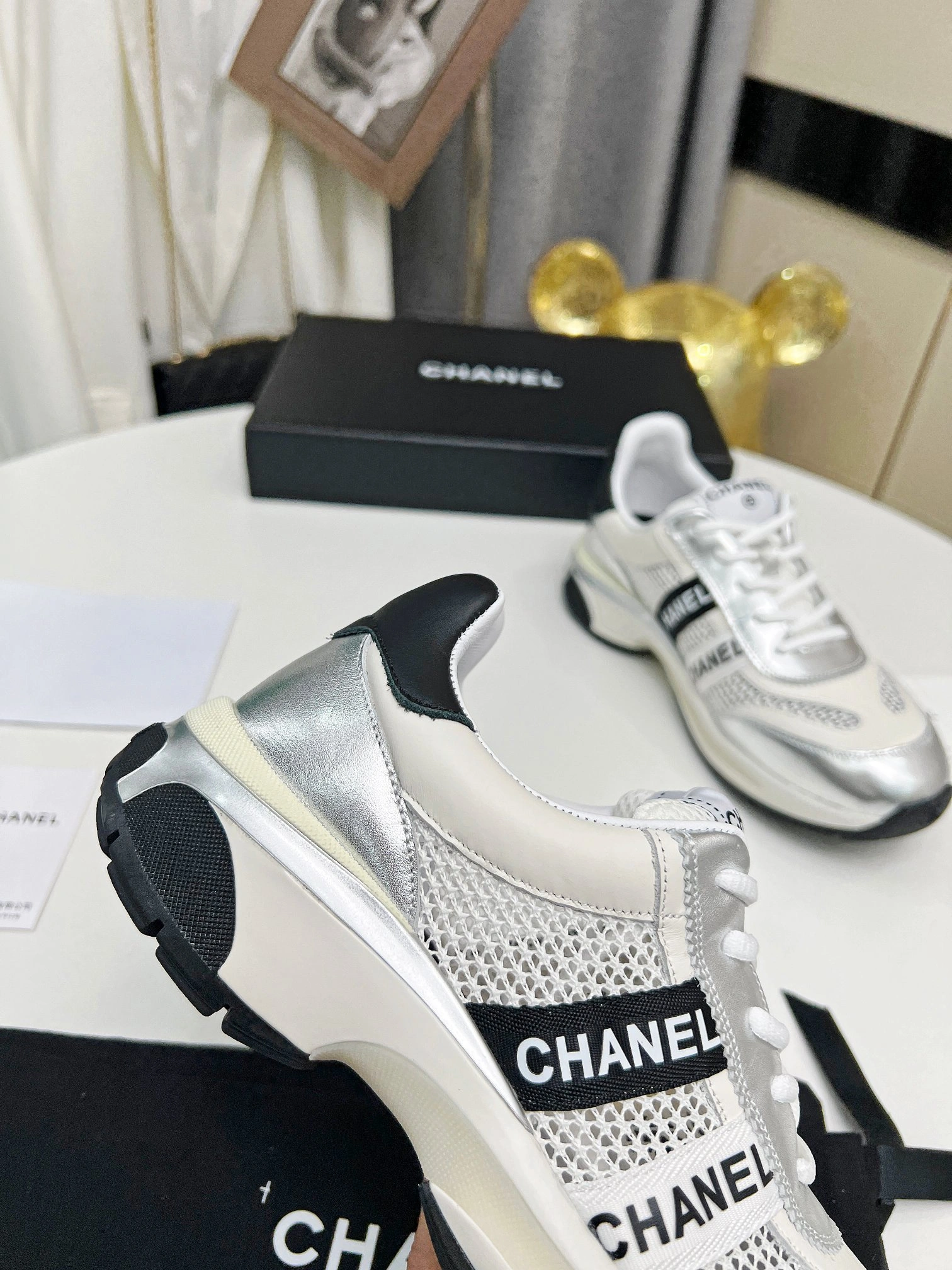 Women C*hanel Top Sneaker Low CP 20230607- Stretchable 6690