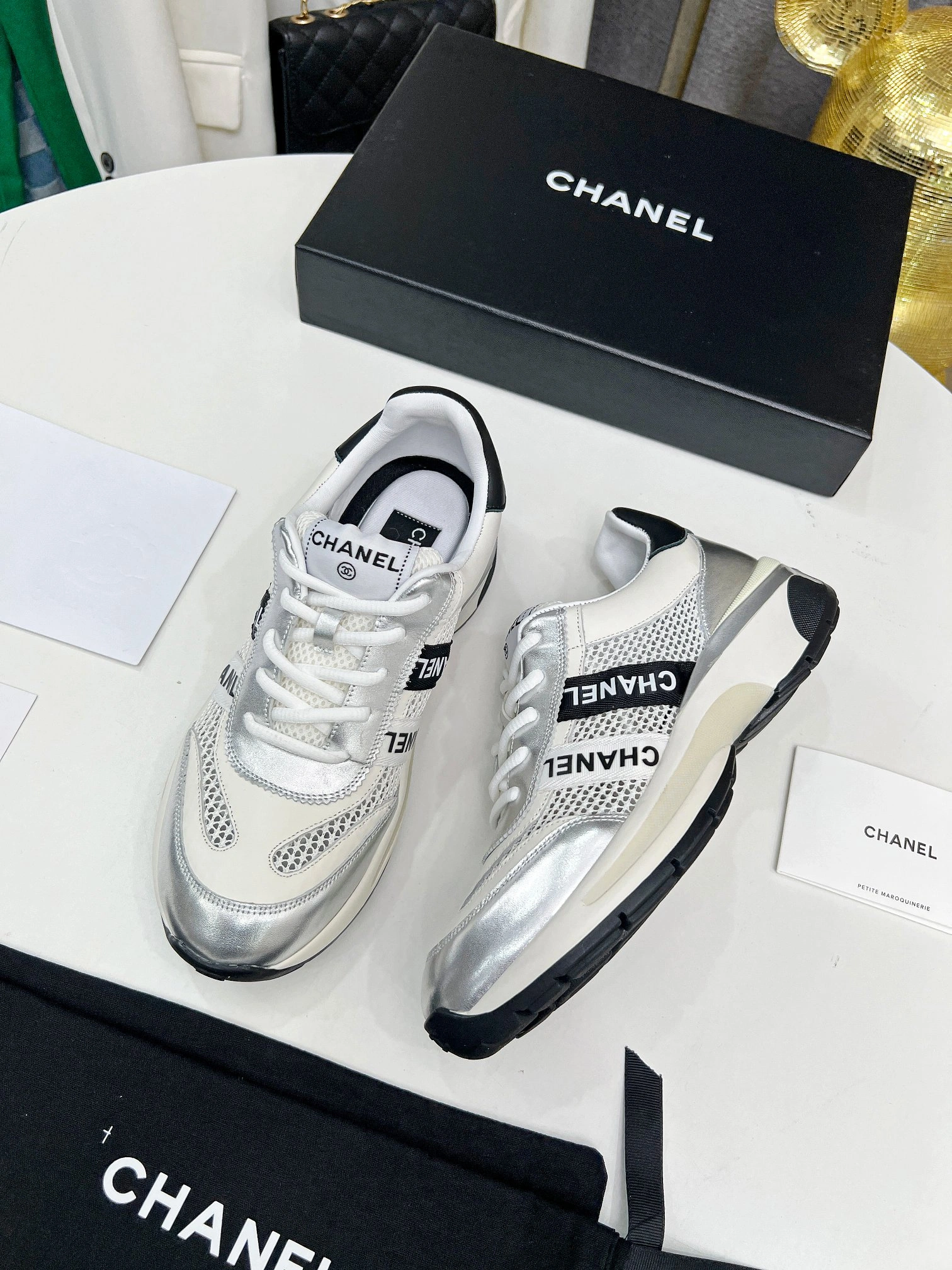 Women C*hanel Top Sneaker Low CP 20230607- Stretchable 6690