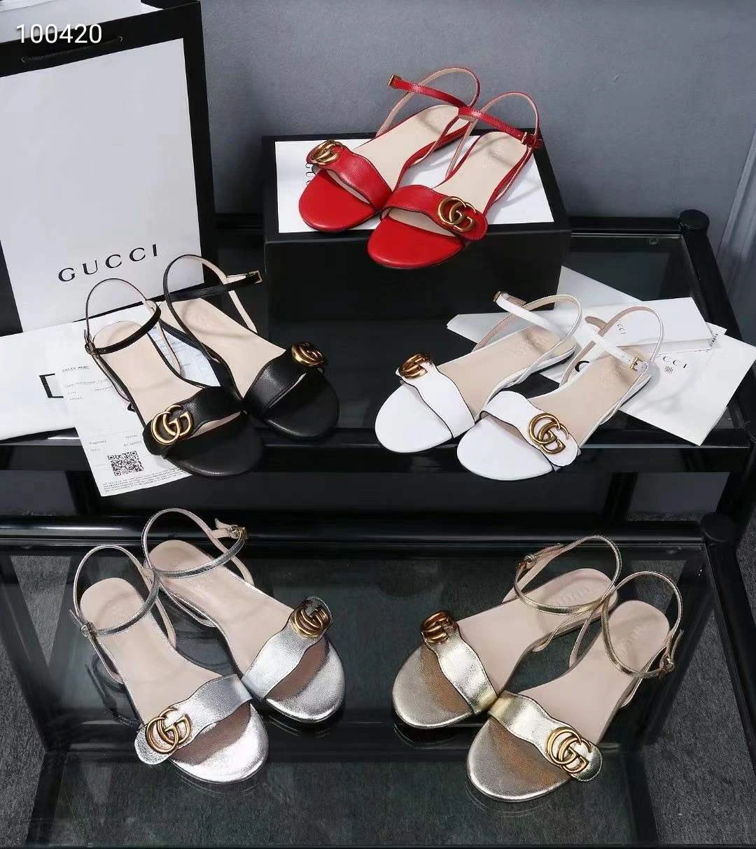 Sustainable Women G*ucci Top Sandals 3572