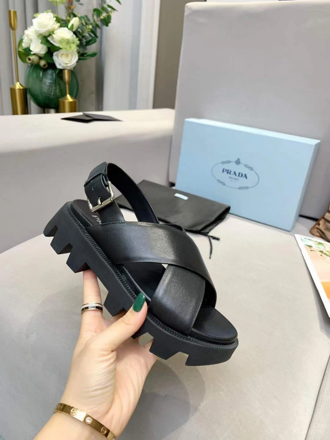 Effortless Women P*rada Top Sandals 6587
