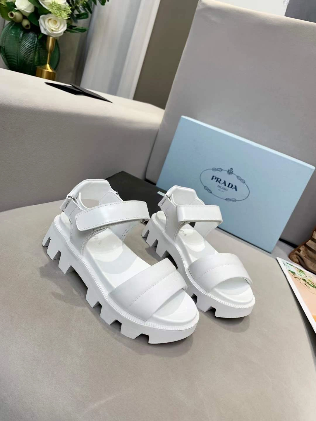 Women P*rada Top Sandals Modern 6588