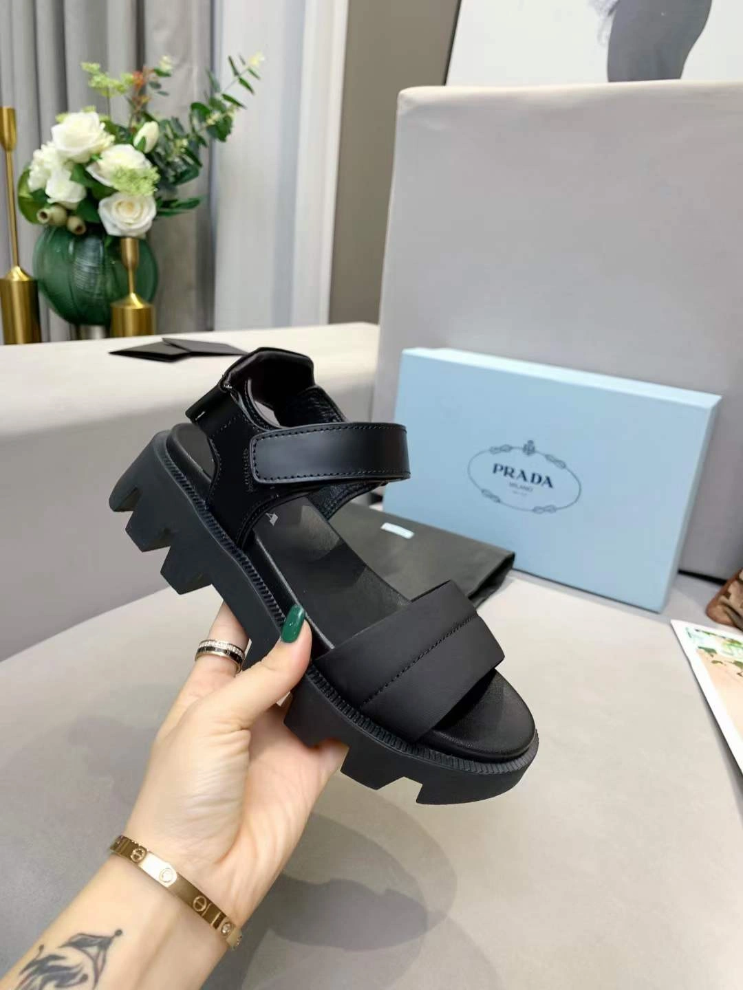 Women P*rada Top Sandals Modern 6588