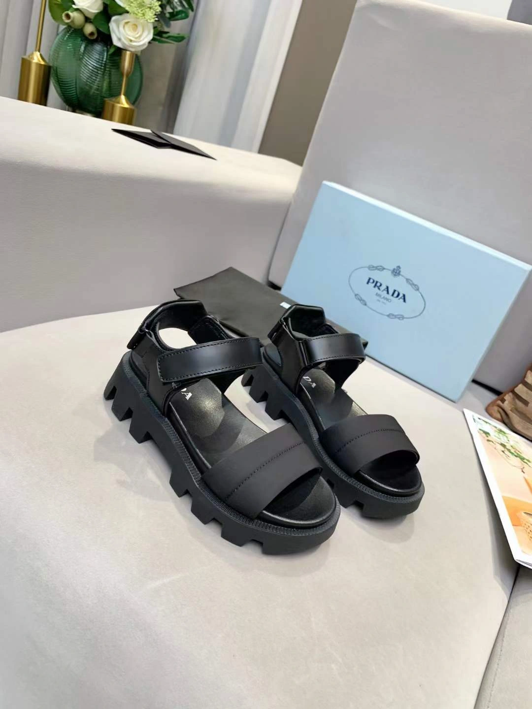 Women P*rada Top Sandals Modern 6588