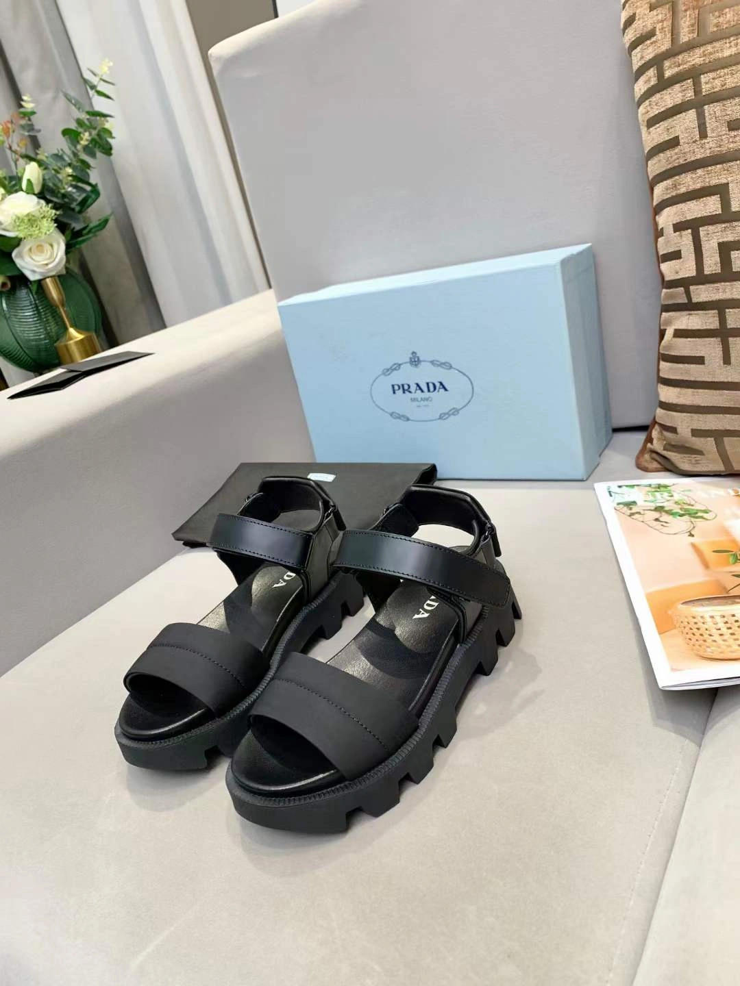 Women P*rada Top Sandals Modern 6588