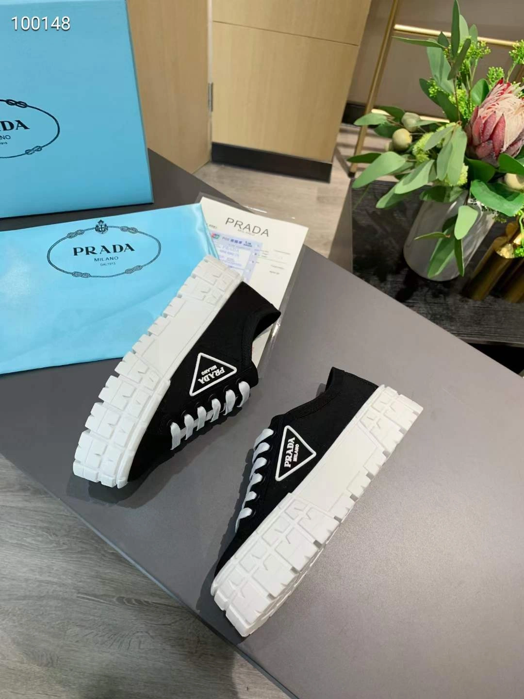 Comfortable Women P*rada Top Sneaker 6592