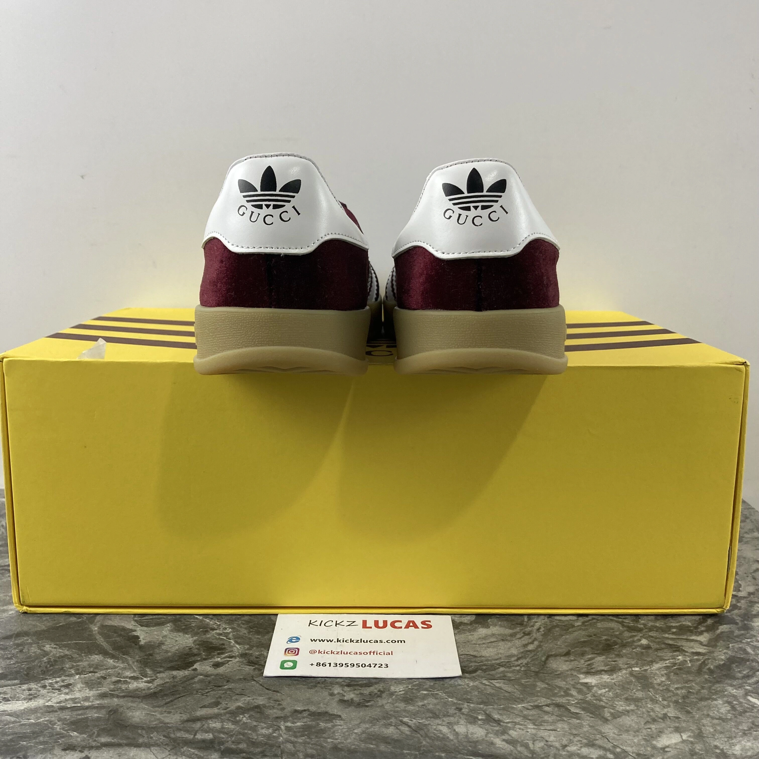 a*didas x G*ucci Gazelle Burgundy Velvet 707848 9STU0 FreshLook 2805