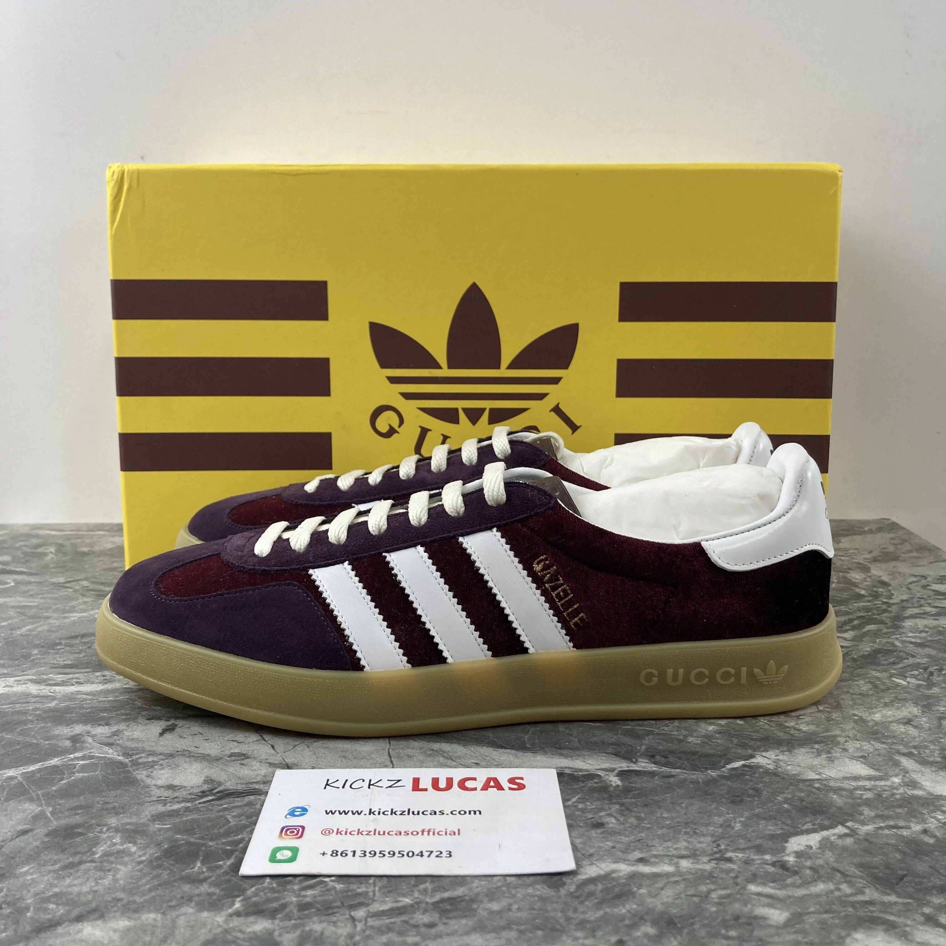 a*didas x G*ucci Gazelle Burgundy Velvet 707848 9STU0 FreshLook 2805