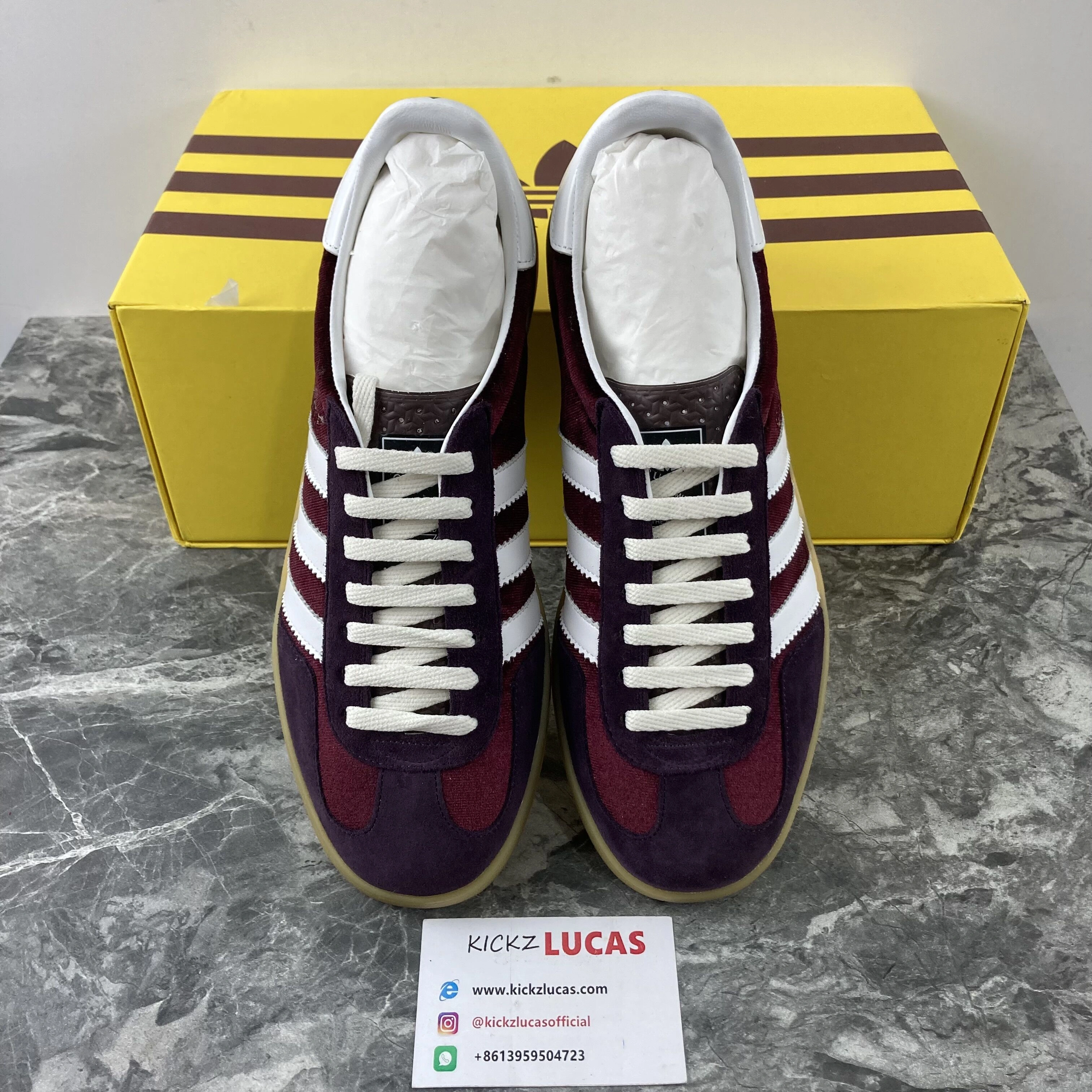 a*didas x G*ucci Gazelle Burgundy Velvet 707848 9STU0 FreshLook 2805