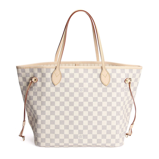 Lvlenka Louis Vuitton N51107 Neverfull MM Shoulder Bag Damier Azur Canvas