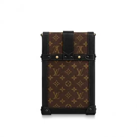 Affordable Louis Vuitton Vertical Trunk Pochette Brown M67873 Black M63913