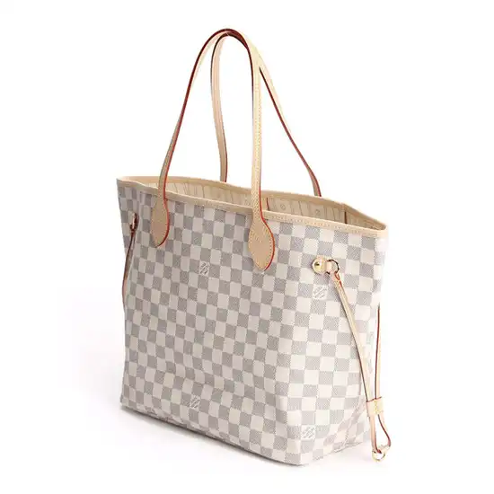 Cheap Louis Vuitton N51107 Neverfull MM Shoulder Bag Damier Azur Canvas