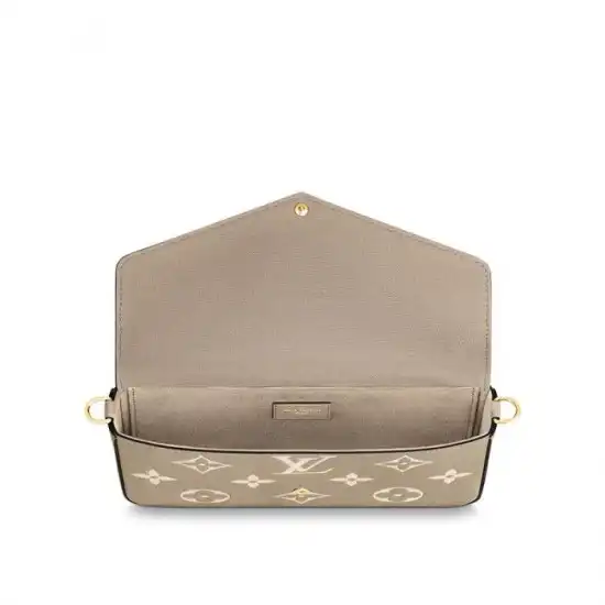 Cheap Louis Vuitton Félicie Pochette Gray M69977 Black M80482