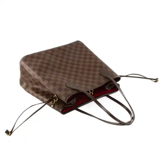 Affordable Louis Vuitton N51105 Neverfull MM Shoulder Bag Damier Ebene Canvas