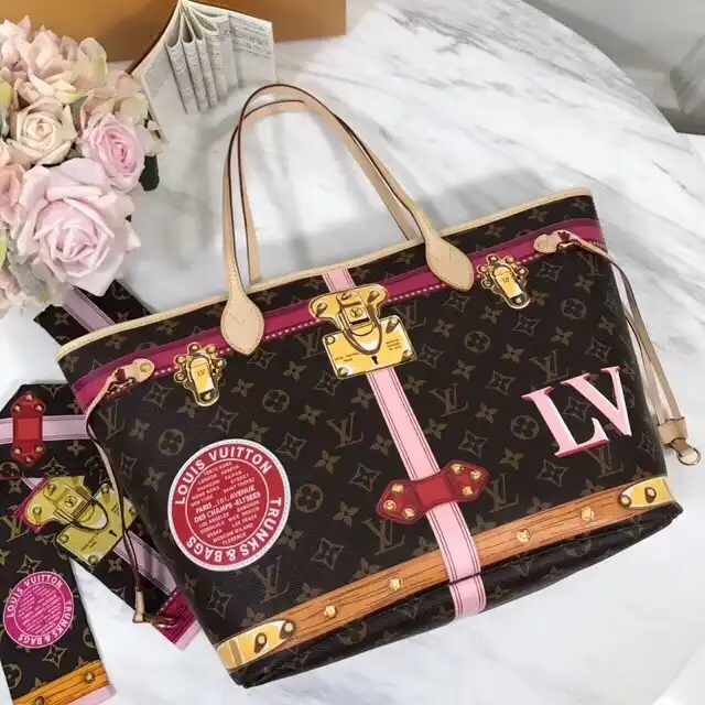 Affordable Louis Vuitton Neverfull MM Summer Trunk Monogram M41390