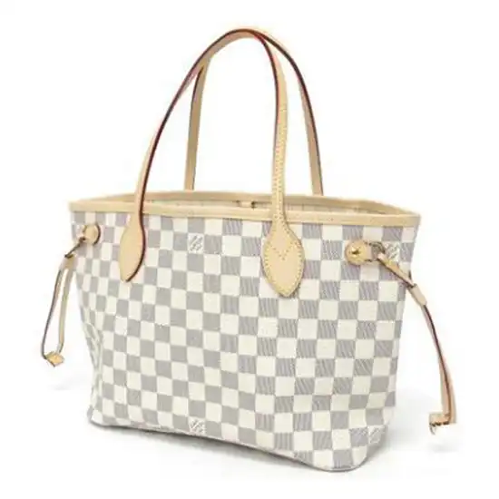 Affordable Louis Vuitton N51110 Neverfull PM Shoulder Bag Damier Azur Canvas