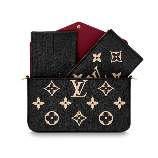 Lvlenka Louis Vuitton Félicie Pochette Gray M69977 Black M80482