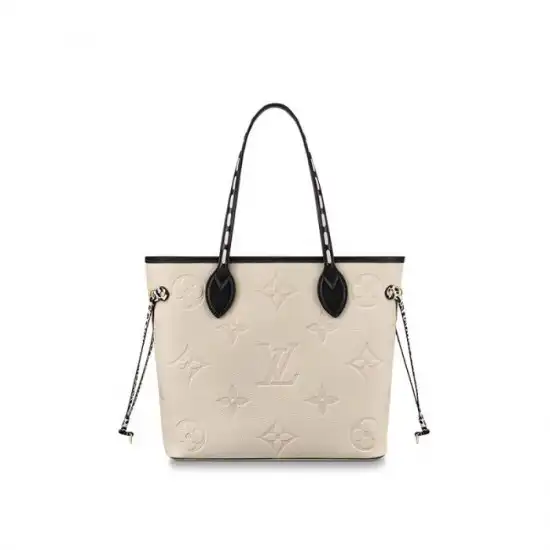 Cheap Louis Vuitton Neverfull MM Black M45856 Cream M58525