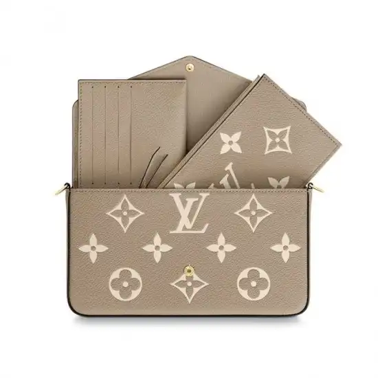 Cheap Louis Vuitton Félicie Pochette Gray M69977 Black M80482