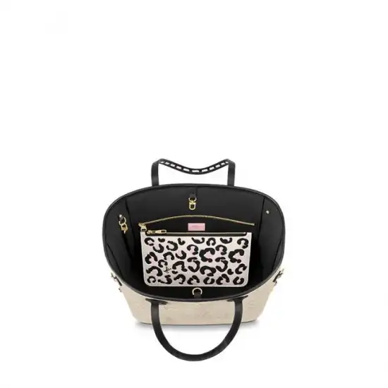 Cheap Louis Vuitton Neverfull MM Black M45856 Cream M58525