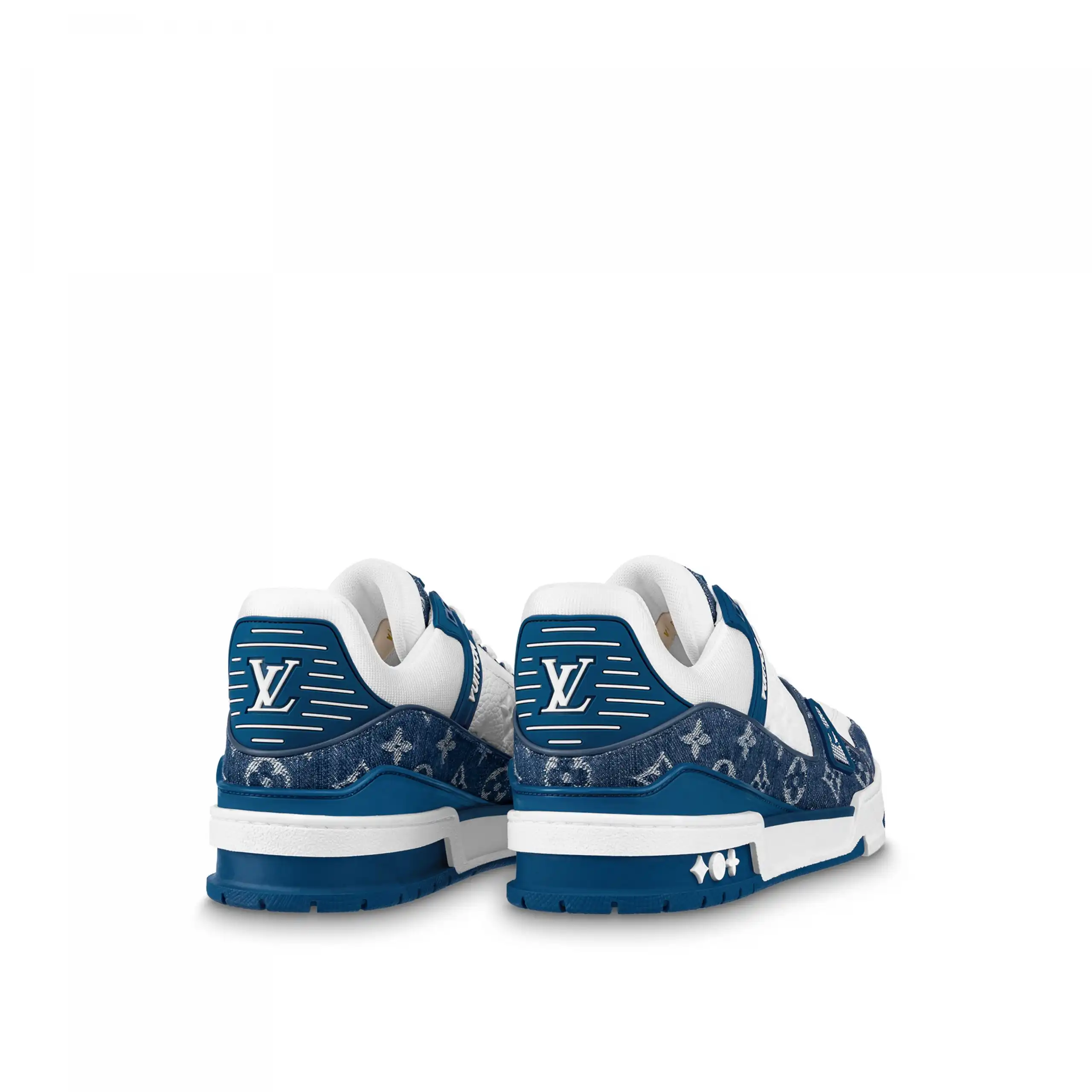 Cheap Louis Vuitton Trainer Sneaker Monogram Denim White Blue 1A9JH1