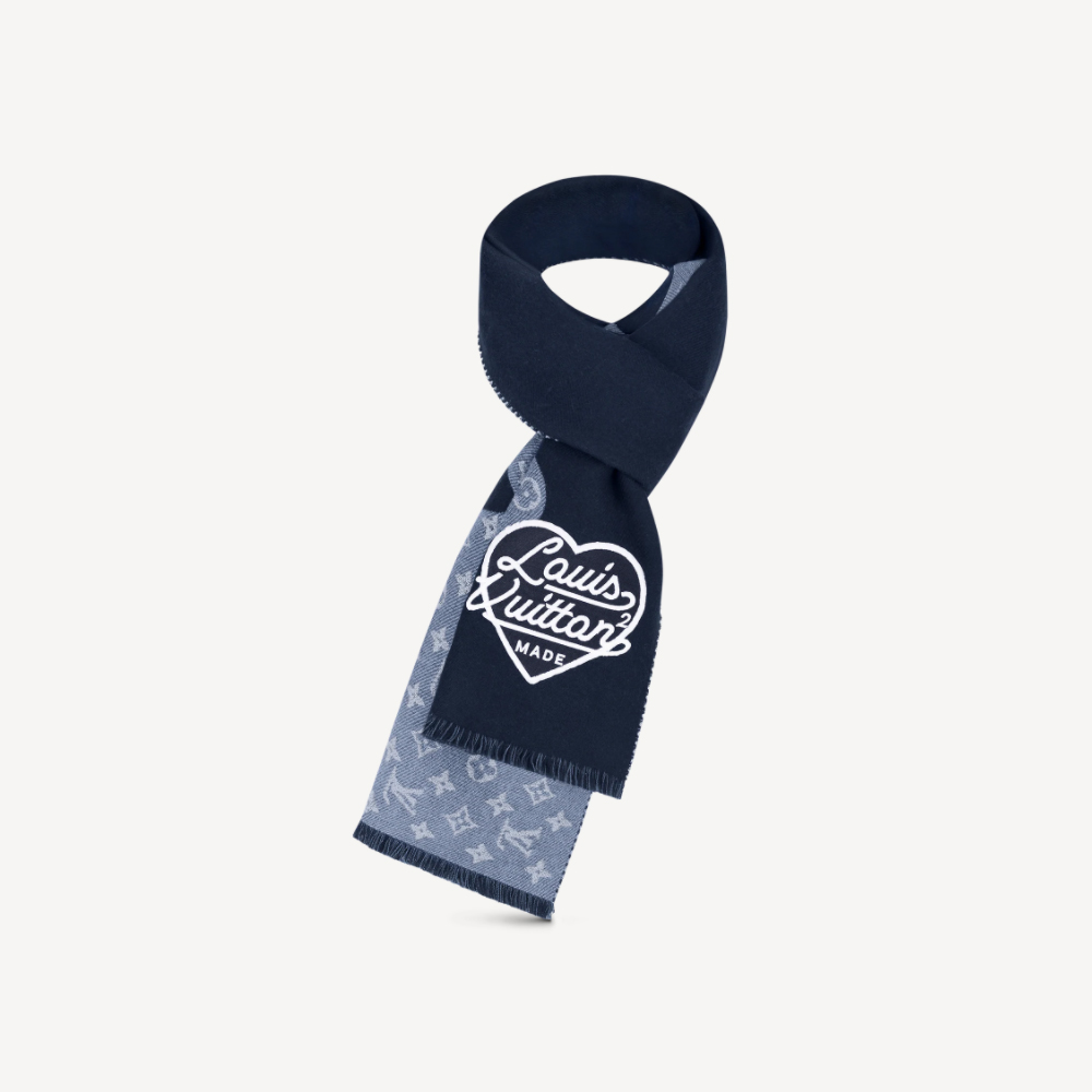 Lvlenka Louis Vuitton x Nigo MP3255 Monogram Drip Blue Scarf