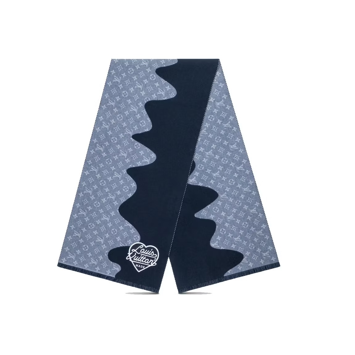 Lvlenka Louis Vuitton x Nigo MP3255 Monogram Drip Blue Scarf