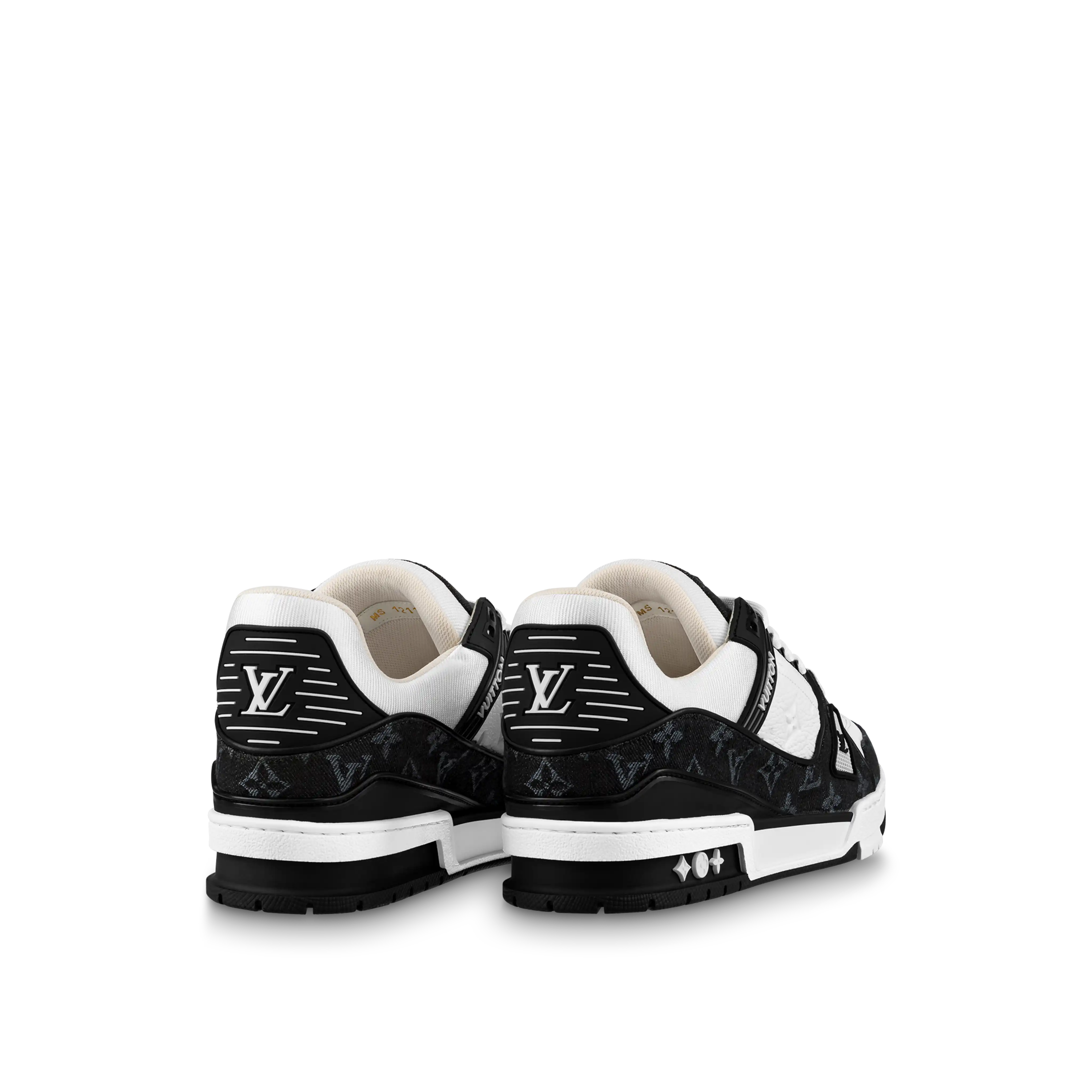 Affordable Louis Vuitton Trainer Sneaker Monogram Denim White Black 1A9JGF