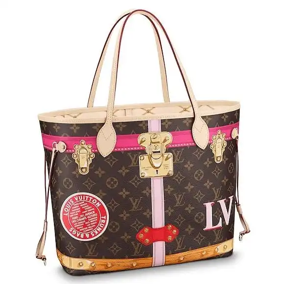 LF Louis Vuitton Neverfull MM Summer Trunk Monogram M41390