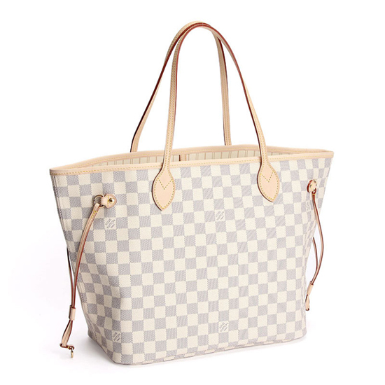 Lvlenka Louis Vuitton N51107 Neverfull MM Shoulder Bag Damier Azur Canvas