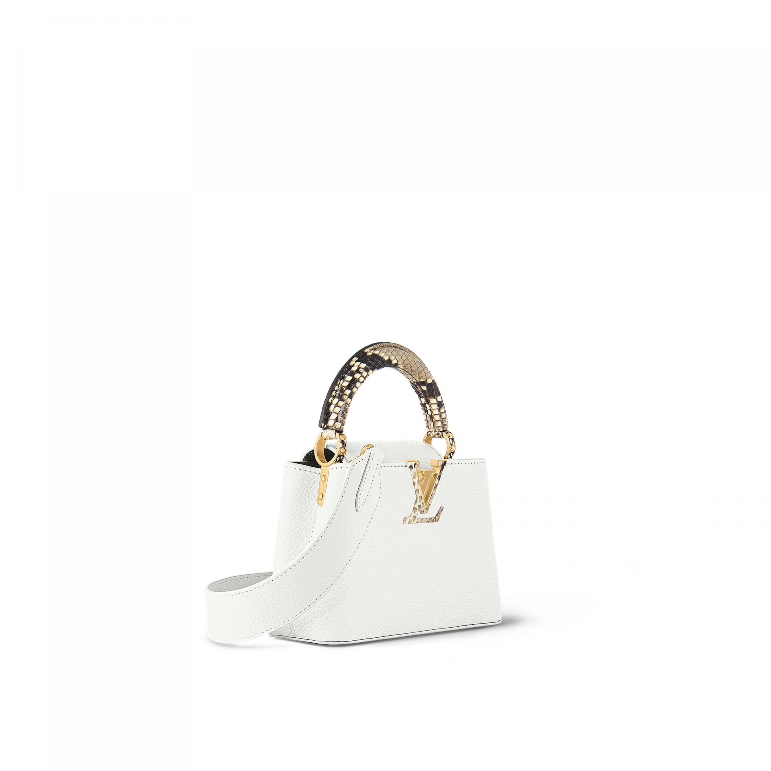 Lvlenka Louis Vuitton N98477 Capucines Mini Python Snow White