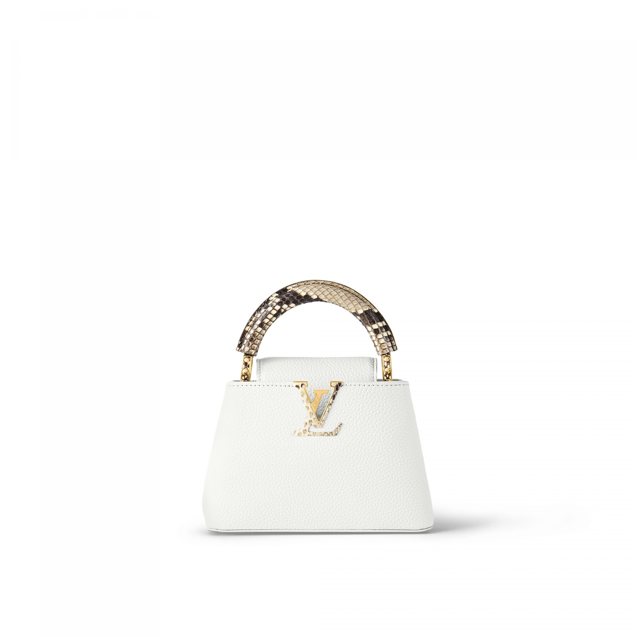 Lvlenka Louis Vuitton N98477 Capucines Mini Python Snow White