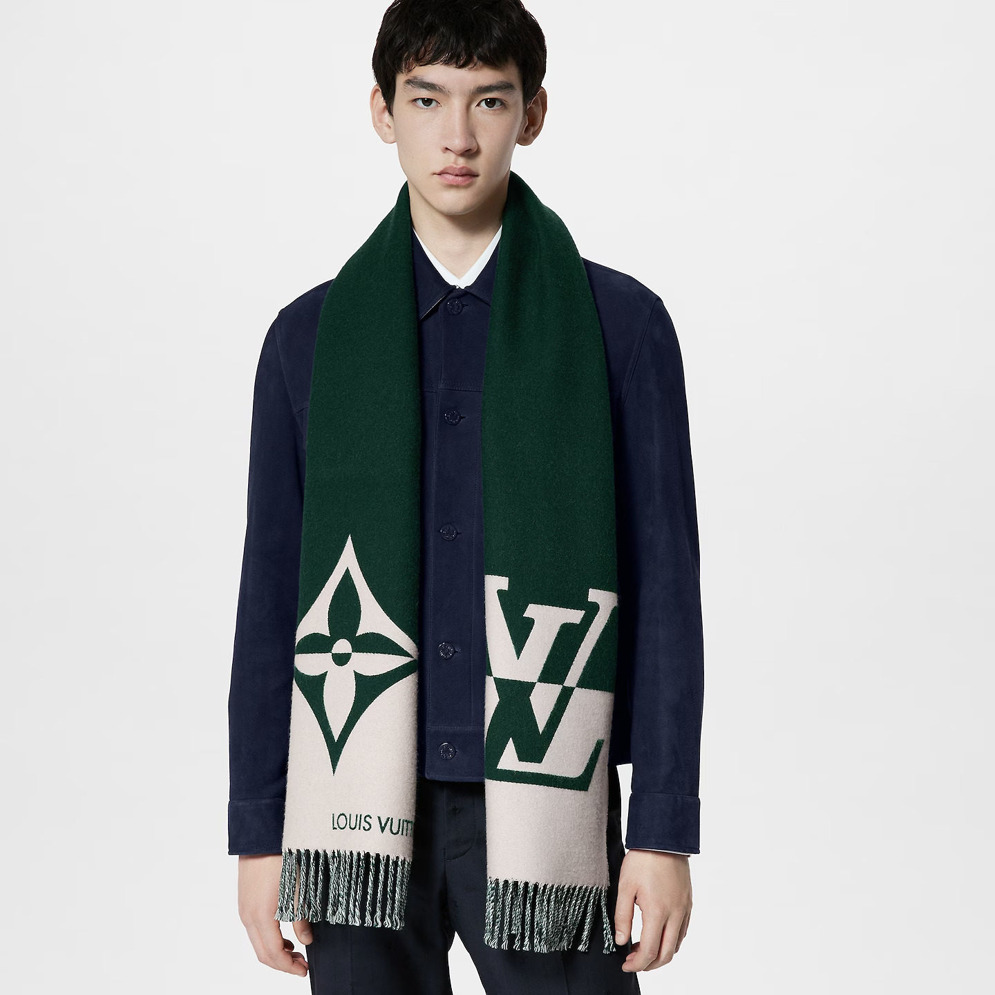 Lvlenka Louis Vuitton Dark Green M79139 Graphic Dual Scarf