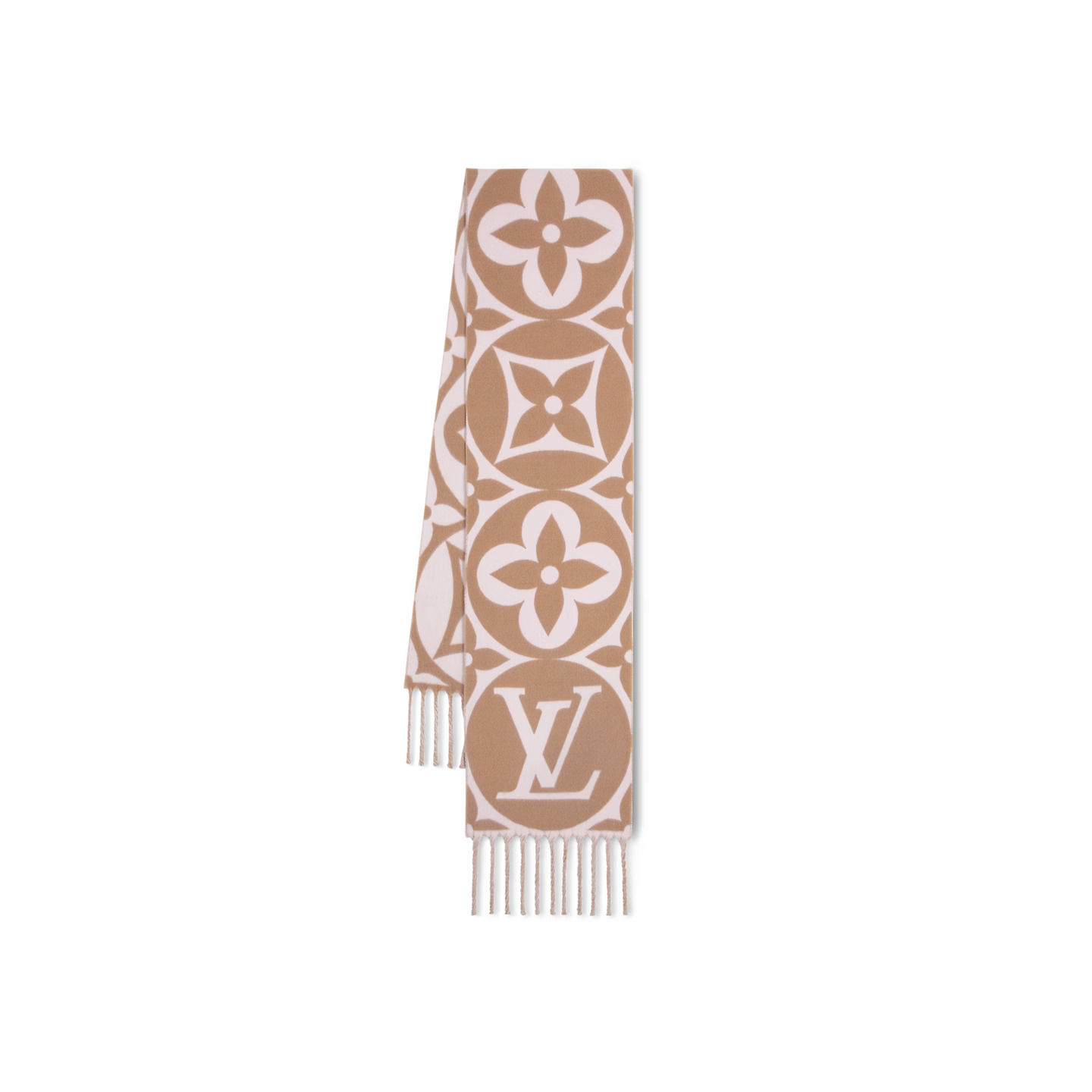 Lvlenka Louis Vuitton Beige Rose M79213 FLIGHT MODE LV Medallion Scarf