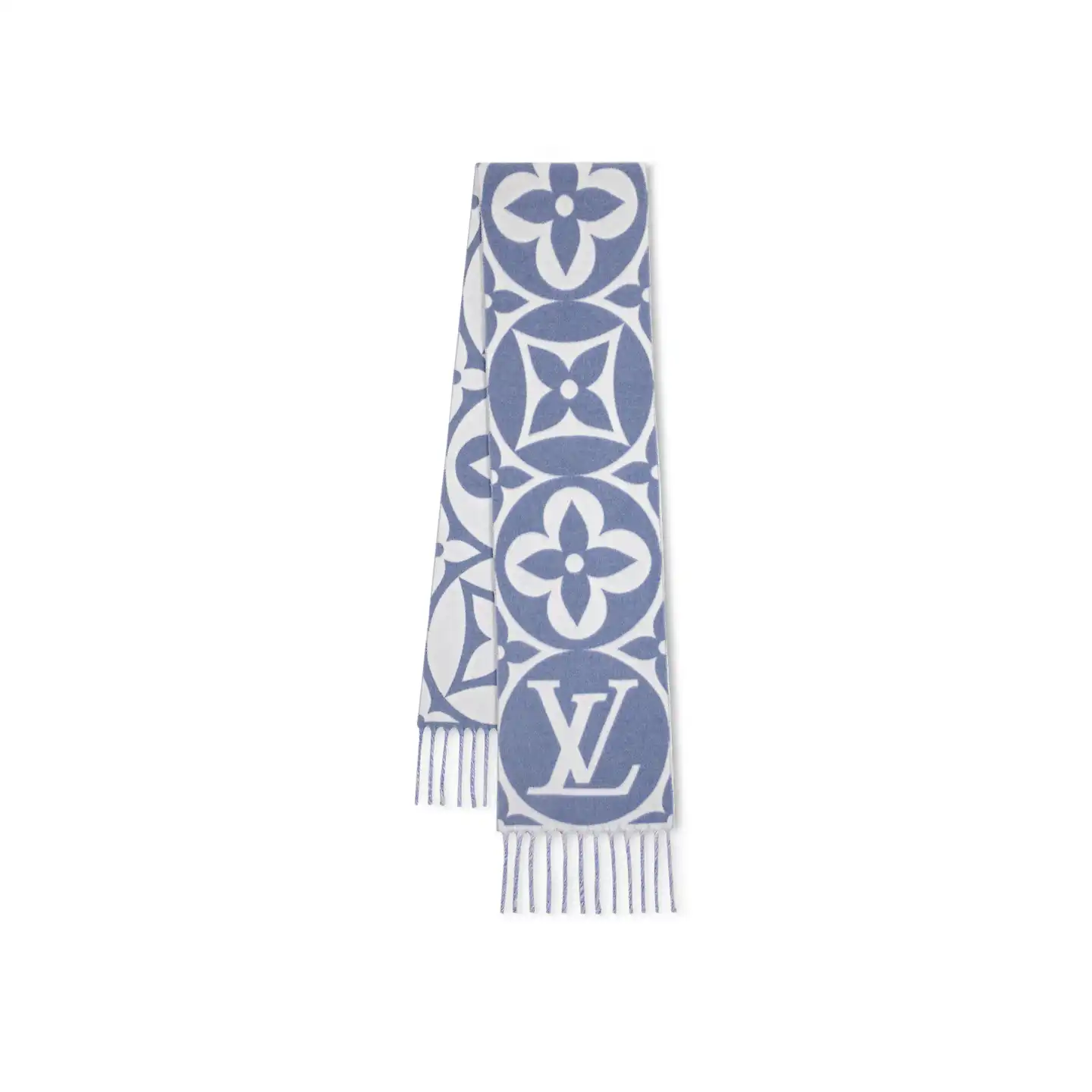 Cheap Louis Vuitton Blue M79214 FLIGHT MODE LV Medallion Scarf