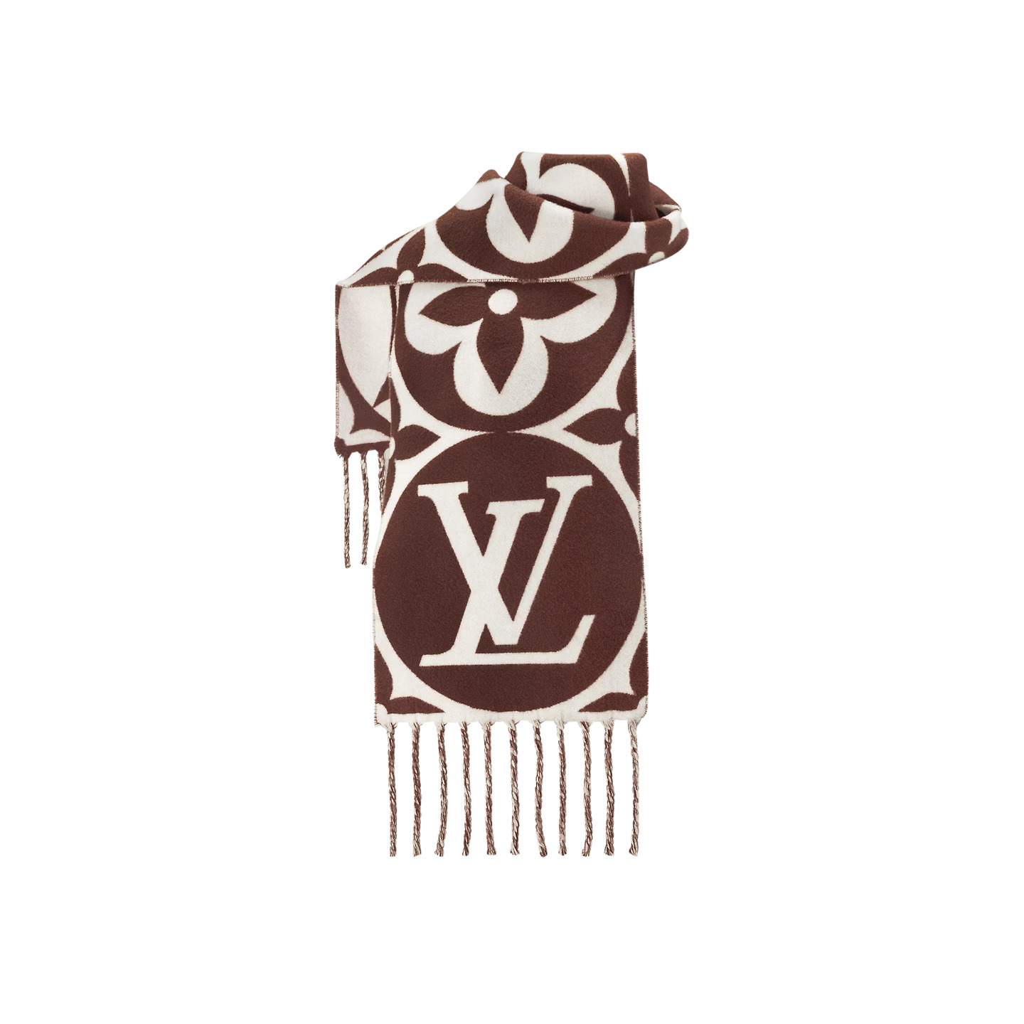 Lvlenka Louis Vuitton Brown M79215 FLIGHT MODE LV Medallion Scarf