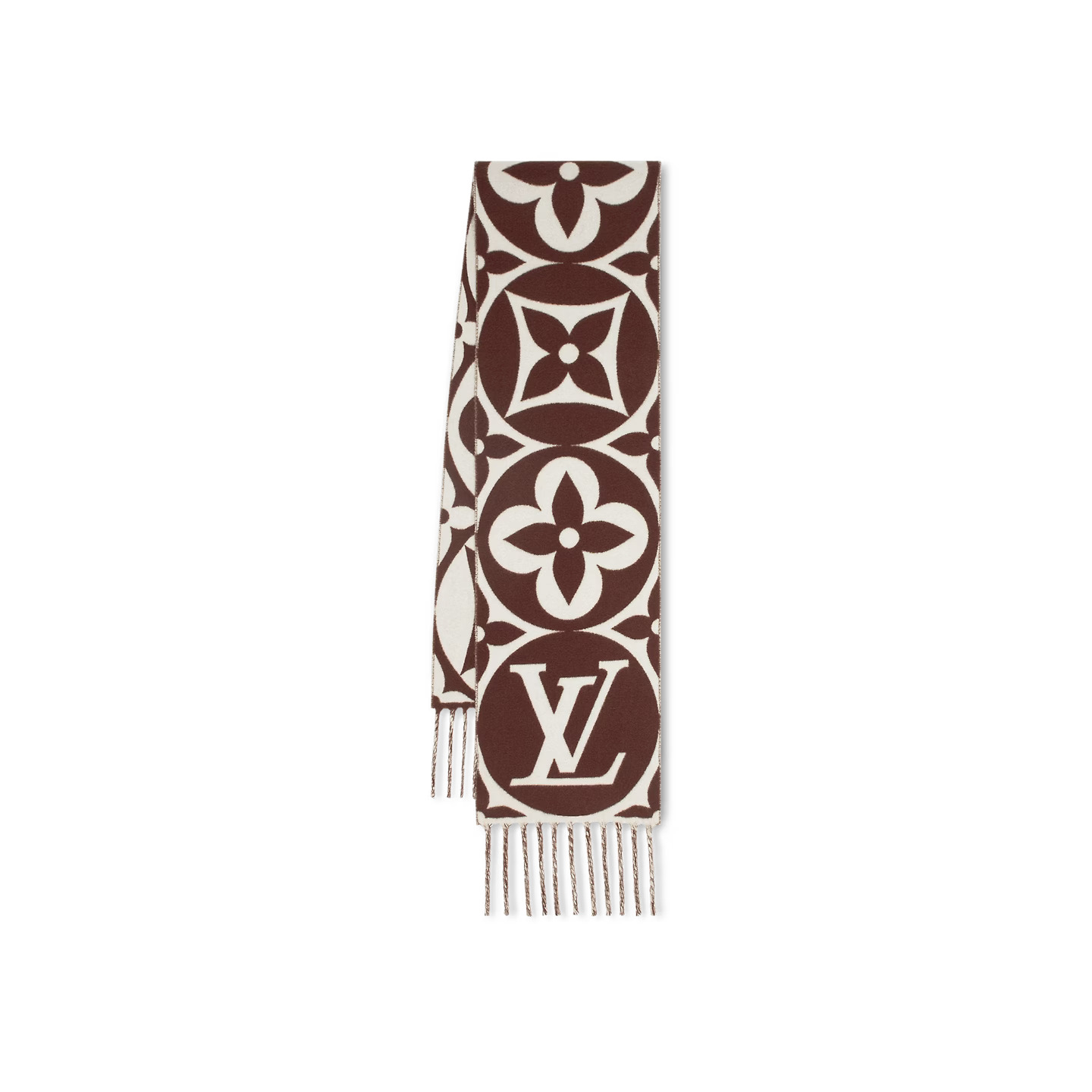 Lvlenka Louis Vuitton Brown M79215 FLIGHT MODE LV Medallion Scarf