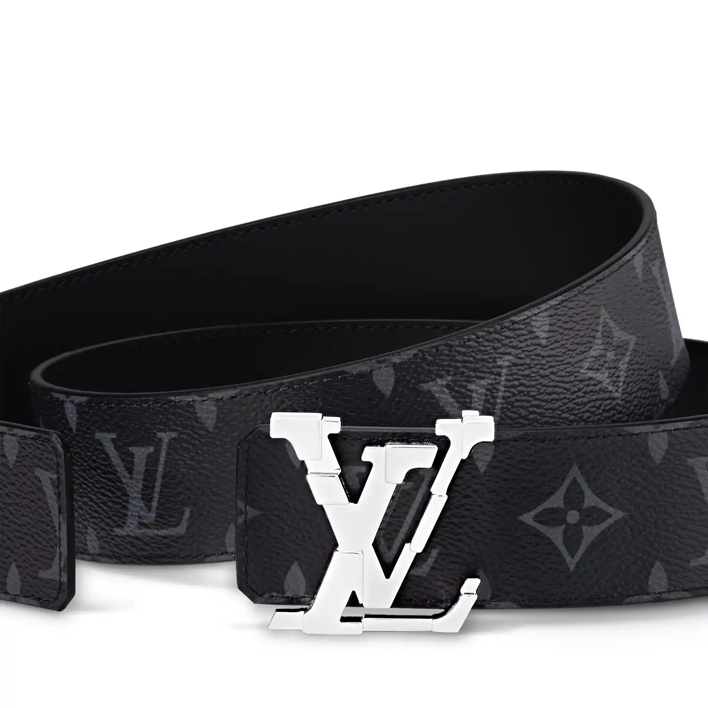 Affordable Louis Vuitton M8346U Monogram Eclipse LV Pixel 40mm Reversible Belt