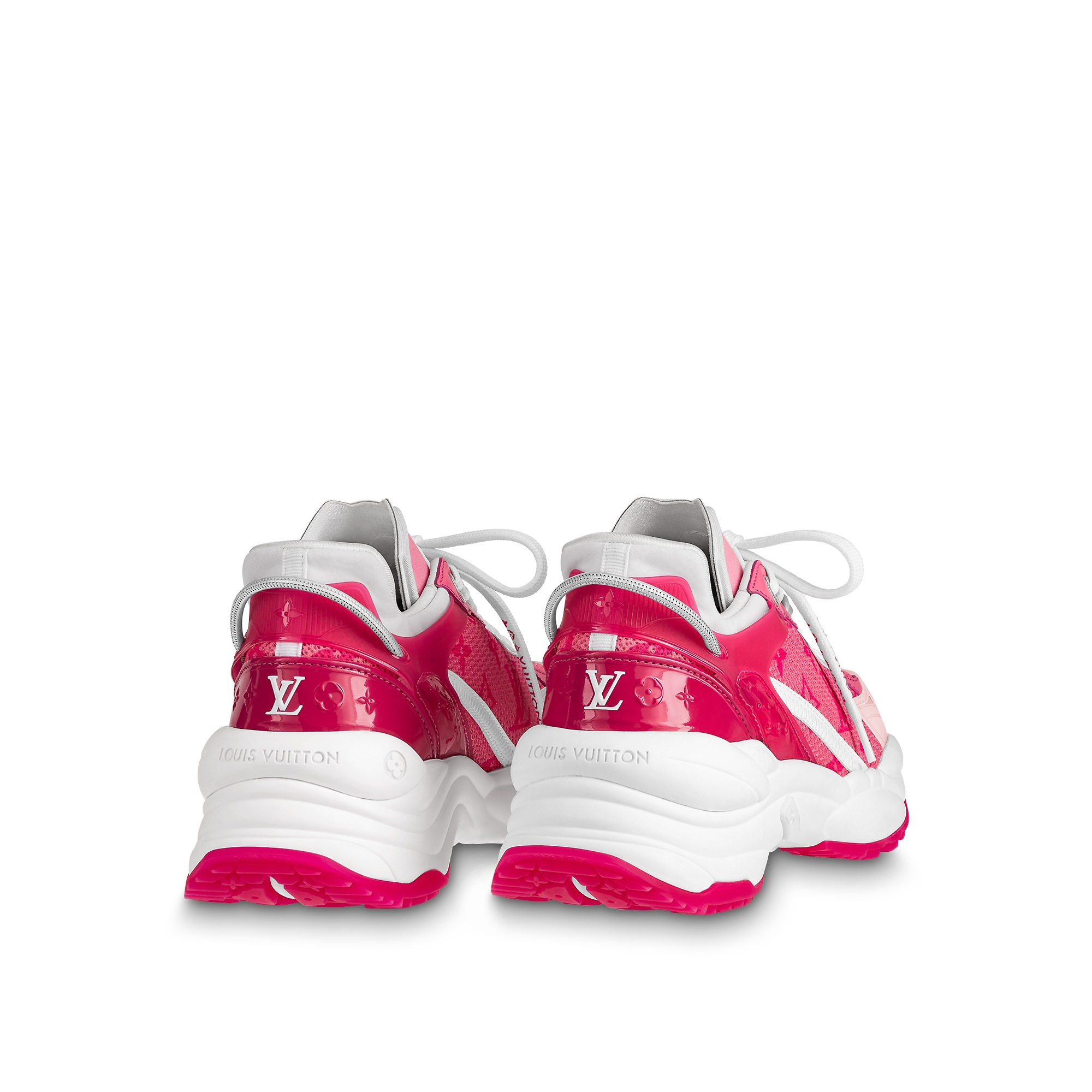 Lvlenka Louis Vuitton LV Run 55 Sneaker Monogram Flowers Pink 1AB3C8