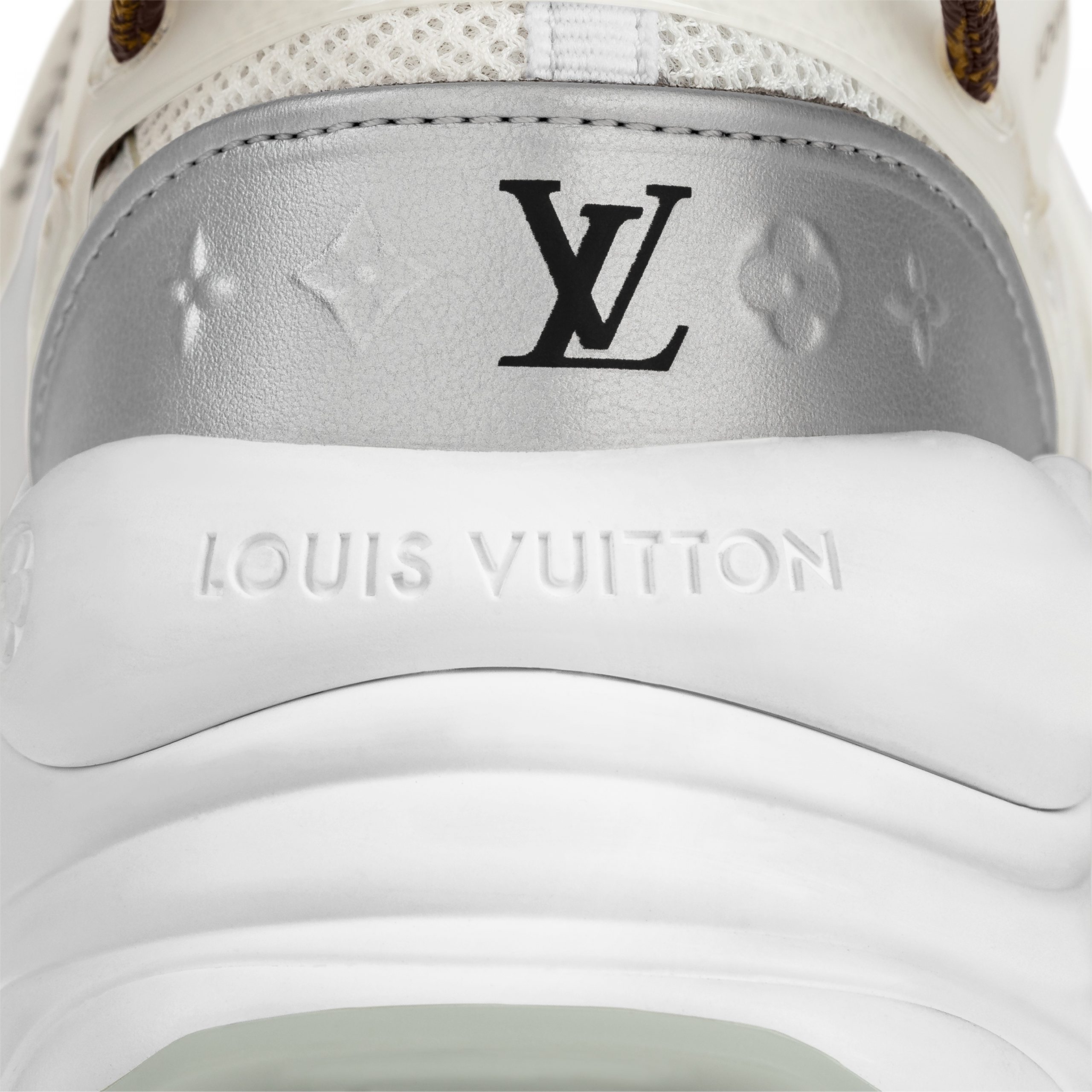 Lvlenka Louis Vuitton LV Run 55 Sneaker Monogram Flowers Silver 1AAVGI