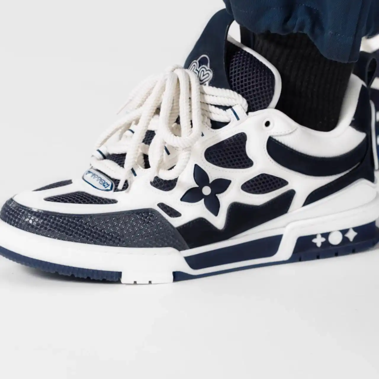 Affordable Louis Vuitton LV Skate Sneaker Navy Blue Marine 1ACF1U