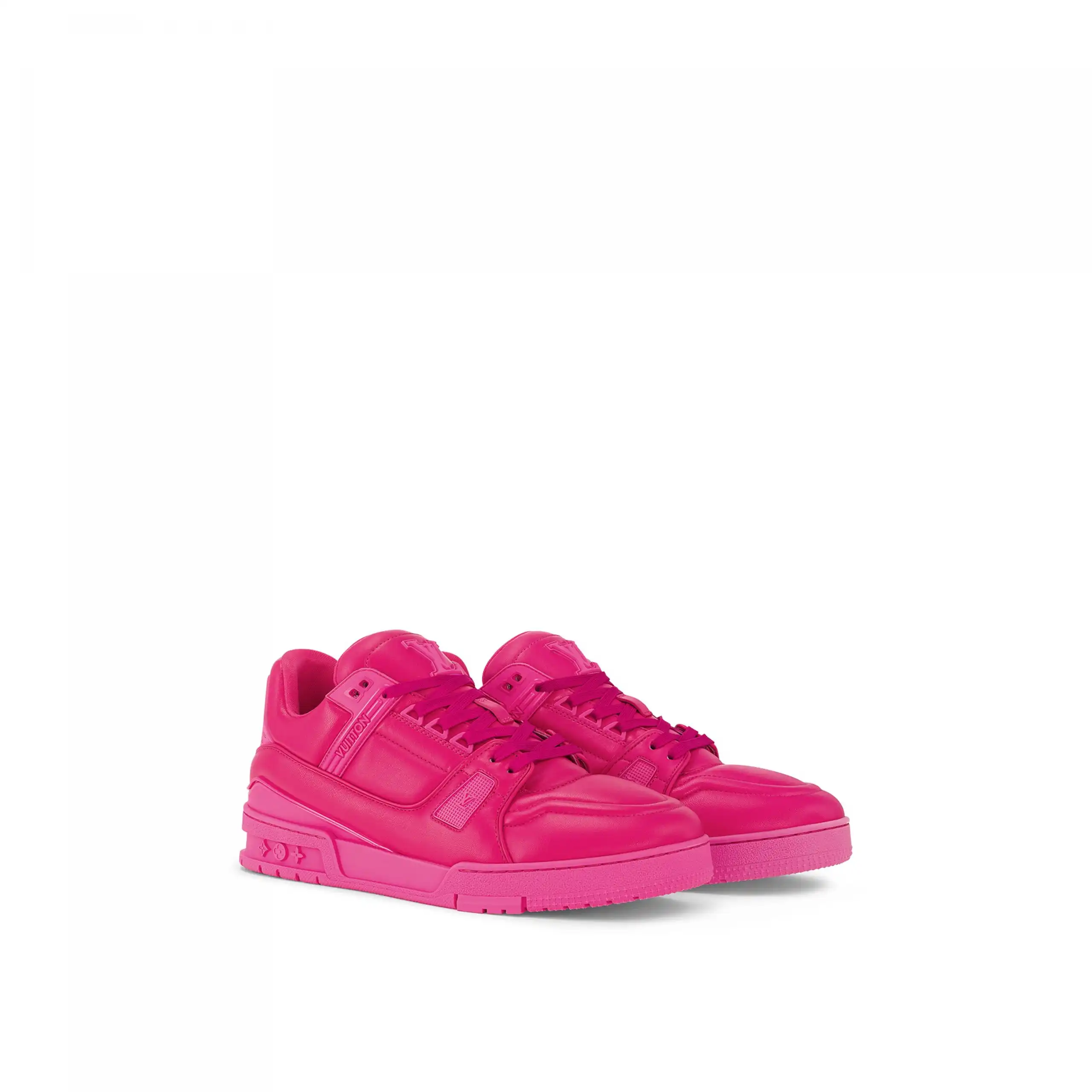 Affordable Louis Vuitton LV Trainer Sneaker Calf leather Fuchsia 1AC5CB